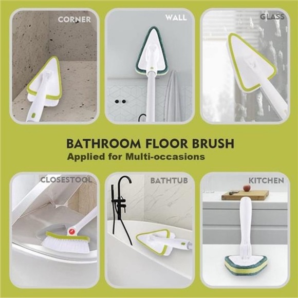 2 in 1 Cleaning Brush Tub & Tile Scrubber Brush Sponge with 46''Extendable Long - Picture 6 of 8